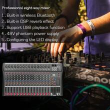 Depusheng 16 Channel Audio Mixer Sound Mixing Console With USB, PC Recording Input, XLR Microphone Jack, 48V Power, RCA Input/Output For DJ Studio Streaming Stage Perfomance For Professional And Beginners - 查看 2