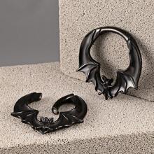 1入組低過敏不銹鋼蝙蝠塞式耳穴擴張器，時尚身體飾品