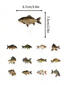 13pcs Fish Themed Birthday/Festival/Party Decoration Supplies Cake Toppers - Set - View 5