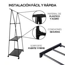 Perchero Colgante Para Ropa Organizador de Almacenamiento - Negro - Ver 6