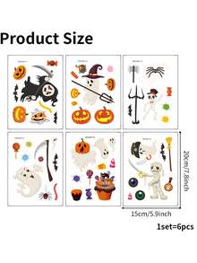 1pc Halloween Ghost Wall Sticker Self-Adhesive Waterproof Anti-Slip Bathtub Decoration Bathtub Sticker - Multicolor - View 3