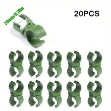 20 件套 360° 可调节 PE 塑料扣，适用于园艺 - 耐用涂层钢管攀爬架配件 - 軍綠色 - 查看 9