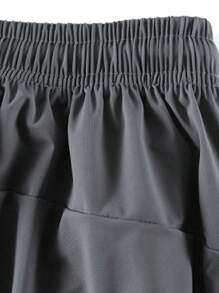 Pantaloni sportivi con vita elastica, coulisse e tasche con cerniera, in tinta unita, adatti per esercizio, fitness, escursionismo, corsa e uso casual