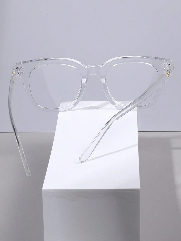 1 pieza Gafas con marco cuadrado de PC para hombre, adecuadas para trabajo en computadora, decoración, juegos - Multicolor - Ver 6
