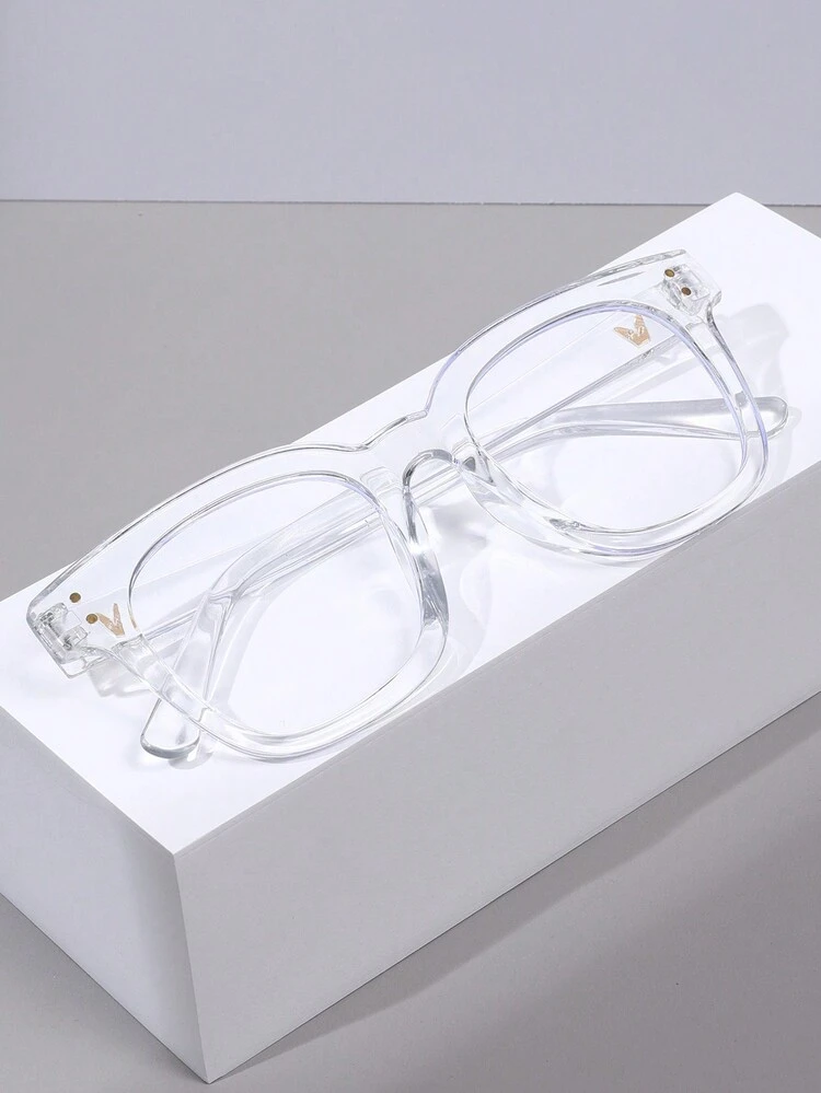 1 pieza Gafas con marco cuadrado de PC para hombre, adecuadas para trabajo en computadora, decoración, juegos - Multicolor - Ver 8