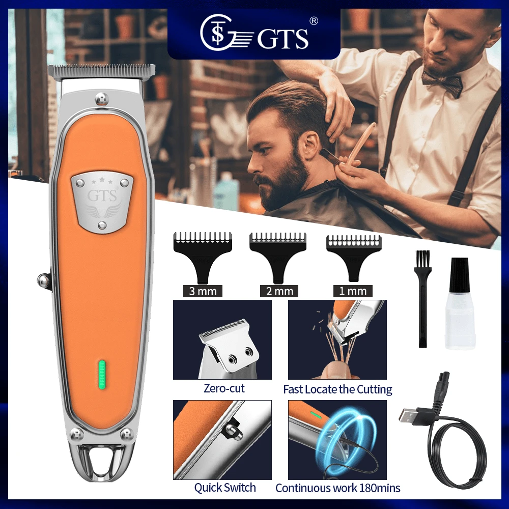 GTS Light Display Electric Hair Clipper Oil Head Rechargeable Cordless