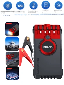 Car Battery Jump Starter  Portable Auto Battery Booster Charger 12V Car Emergency Booster Power Bank Starting Device - Red - View 1