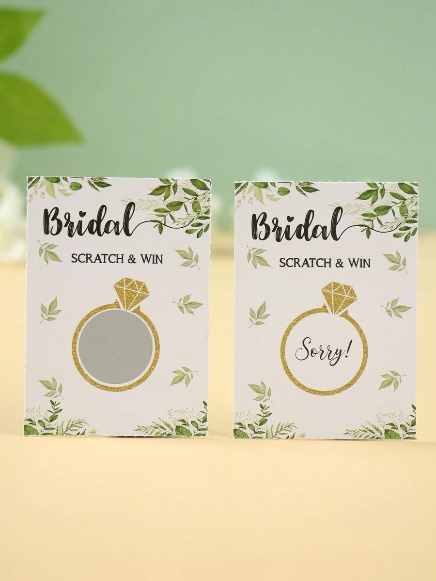 24 piezas Juego de tarjetas de raspaditas para decoración de fiestas y ambiente de juego, decoración para bodas, aniversarios, fiesta de novia y ducha de la novia - Multicolor - Ver 1