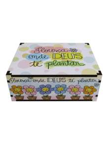 Caixa Organizadora Presente Decoração Floresça Mdf - Multicolorido - Visão 5