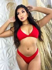 Women Bikini Sets - 紅色 - 查看 2