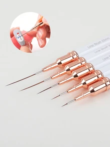 Nail Drawing Pen Set,5 PCS Metal Handle Nail Art Pen Brush,Nail Design Brush,Painting Drawing Liner Nail Tools,For Home Use And Professional Nail Salon