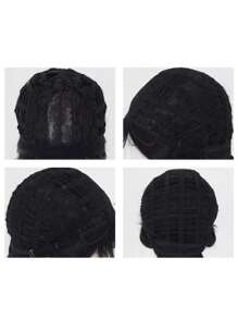 Peluca de trenzas largas y rectas de 26 pulgadas en color negro, hecha de fibra sintética resistente al calor, para niñas y mujeres, disfraz de Wednesday Addams para fiesta de Halloween