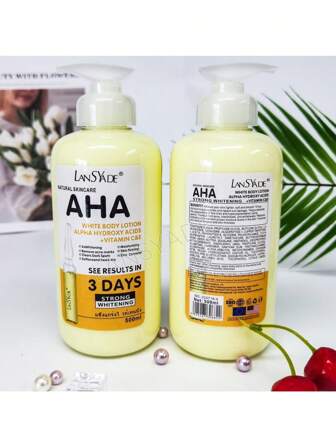 500 毫升 AHA VC 皮肤舒缓 Crema Corpo Intensa Idrossiacidi 维生素 C & E Lozione Schiarente Idratante Cura Della Pelle，母亲节礼物，送给她的礼物，节日礼物