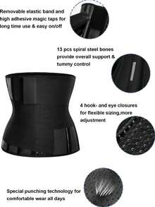 Women's Adjustable Elastic Waist Cincher Belt, Suitable For Spring, Summer, And All Seasons, Easy To Wear And Take Off - Black - View 2