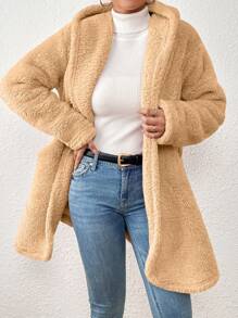 Women Winter Coats - Apricot - View 1