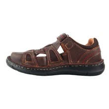 Huaraches Para Hombres Sandalias De 100% Piel Cómodas Para La Playa O Descansos De Broche 220-c - Café integral - Ver 7