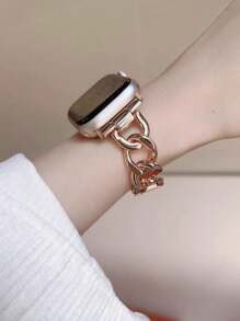 1 pieza Correa para Apple Watch para mujer, de cadena de metal con moda, compatible con la banda Apple Watch Ultra de 49mm, 40mm, 45mm, 44mm, 42mm, 41mm, 38mm, nueva correa de moda, transpirable y fresca, adecuada para el verano, compatible con Apple Watch Series 9, 8, 7, SE, Ultra, 6, 5, 4, 3, 2, 1, correa ajustable de cadena de jean de metal, accesorios de correa Apple Watch