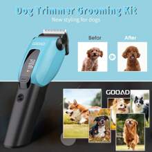 Dog Lover And Dog Mom Love Clippers For Grooming For Heavy Thick Coat, 3-Speed Low Noise Dog Lover And Dog Mom Love Grooming Kit, Electric Quiet Dog Lover And Dog Mom Love Hair Trimmer,Cordless,Rechargeable, Cat/Dog Lover Gift And Dog/Cat Mom Love Pet Hair Shaver For Small And Large Dog Lover And Dog Mom Loves Cat Lover And Cat Mom Loves - Blue - View 2