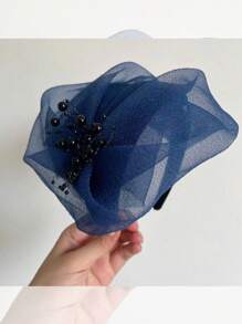 全新半帽帶網紗面紗的髮箍，復古法式優雅髮飾，女士頭帶 - 彩色 - 查看 10