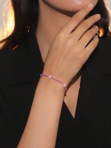 方晶鋯石裝飾手環 - 銀色 - 查看 4