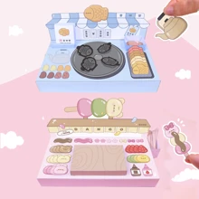 Rabbit Peach Orchard Juice Pudding Mochi Stand Paper Cutting Album Toy Book Box Cartoon Pink Skin Care Fan Lovely Paper Craft Handmade Quiet Book DIY Material Included - Multicolor - View 6