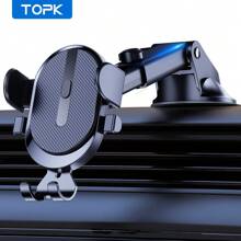 TOPK Car Phone Holder Mount For Dashboard, Upgraded Handsfree Cell Phone Stand Holder For Car Dashboard, Compatible With Most Cell Phones - Black - View 3