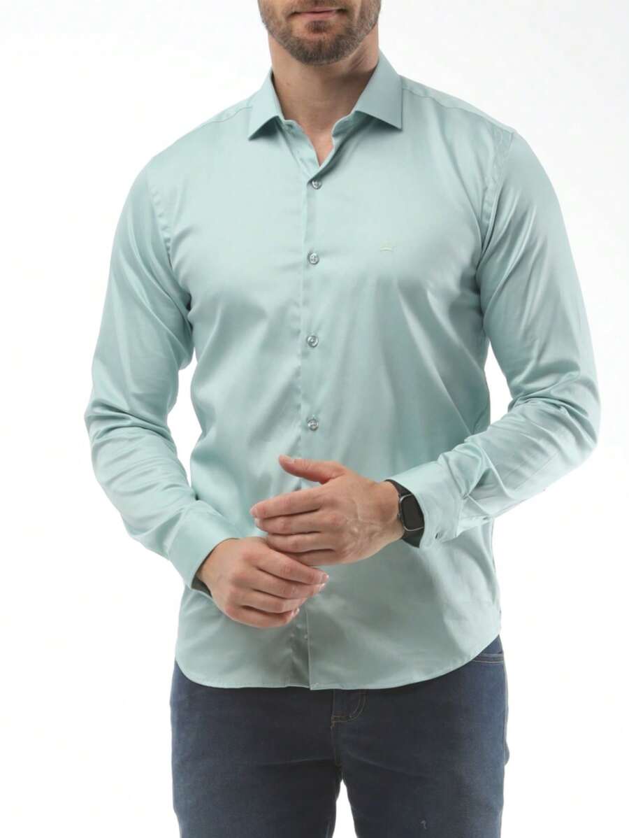 Men Shirts - Màu xanh Bạc hà - Xem 1