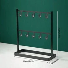 Simple Desktop Wrought Iron Jewelry, Jewelry Storage Rack, Earrings, Necklaces, Hair Accessories, Watch Jewelry Display Rack, Home Key Storage Hanger - Multicolor - View 14