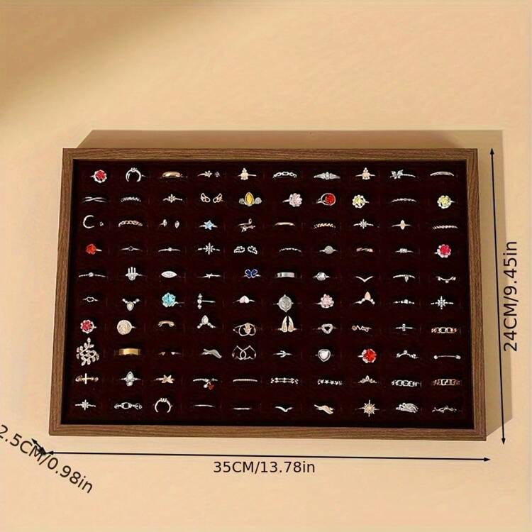 1个首饰展示托盘，适用于项链、耳环、手链、戒指和耳环，适合阳光旅行、返校季和房间装饰。 - 彩色 - 查看 16