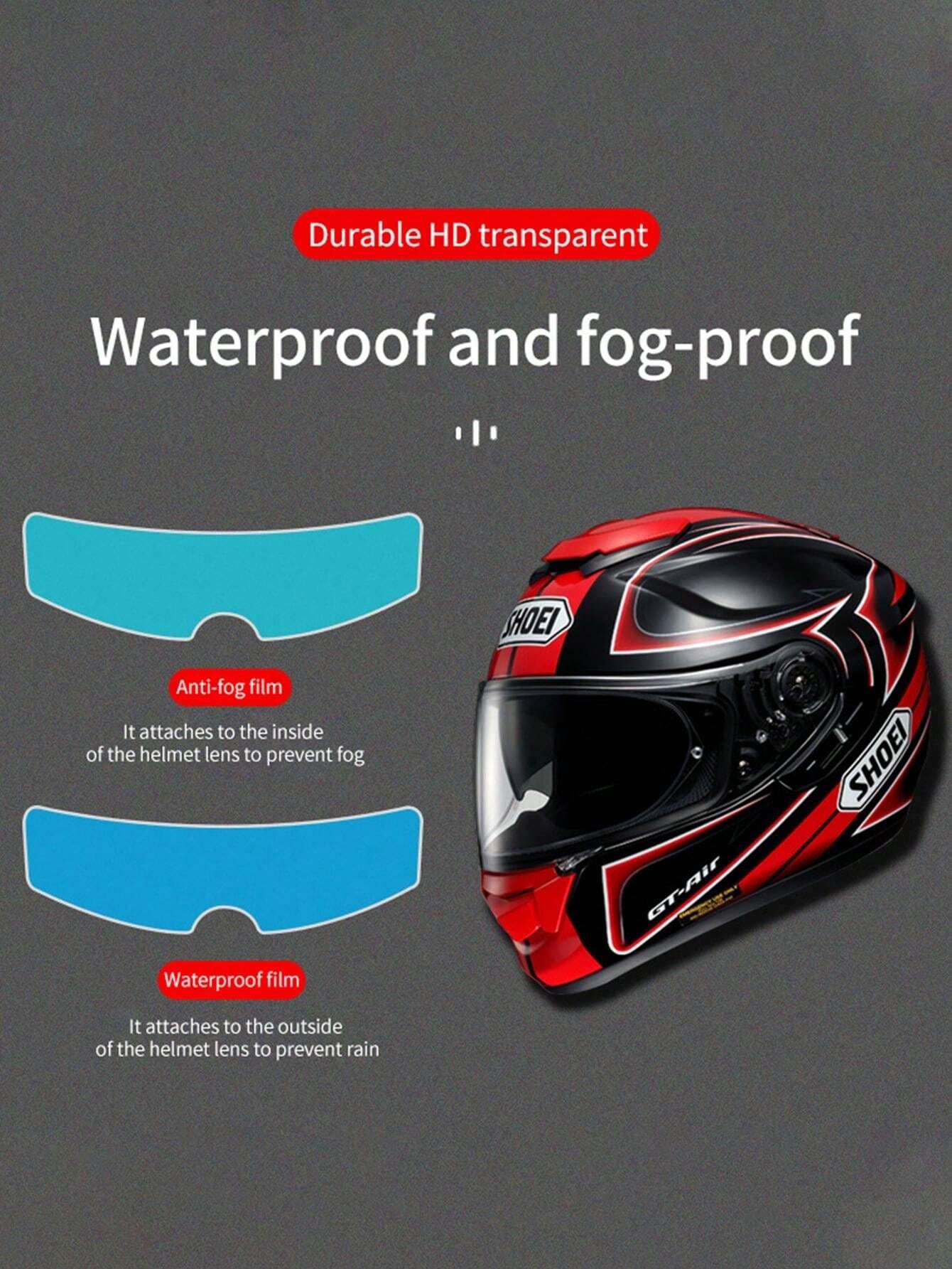 1pc Motorcycle Helmet Rainproof Film, HighDefinition Clear Helmet