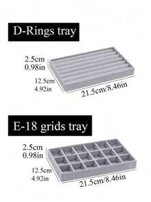 1 Pieza Caja De Almacenamiento De Joyas, Bandeja Simple De Joyas De Tela Gris Para El Hogar, Regalo Para El Día De San Valentín - Gris - Ver 3