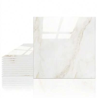 11 件 1㎡ 光滑米色大理石纹自粘瓷砖壁纸 防水防潮 3D 立体覆盖浴室和厨房壁纸 翻新贴纸 撕掉墙板 墙纸 壁纸 春季装饰用品 让您的家焕然一新 拉玛装饰贴纸