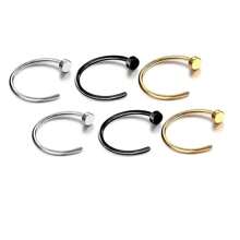 6Pcs Fake Nose Rings For Women Stainless Steel Lip Rings Labret Ring Nostril Hoop Piercing Studs Nose Piercing Jewelry