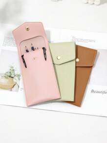 Leather Wide Pencil Case, Creative Large Capacity Student Multifunctional Pencil Case Stationery Bag, Unisex Back To School,Pencil Pouch,School Bag - Single Piece - View 3