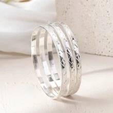 3入組幾何圖案分層兒童手鍊，適合3-9歲兒童 - 彩色 - 查看 2