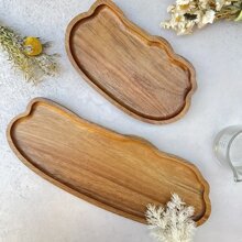 3/2/1 套装木质早餐托盘、浴室托盘、不对称造型餐盘、奶酪板、装饰厨房托盘、餐盘