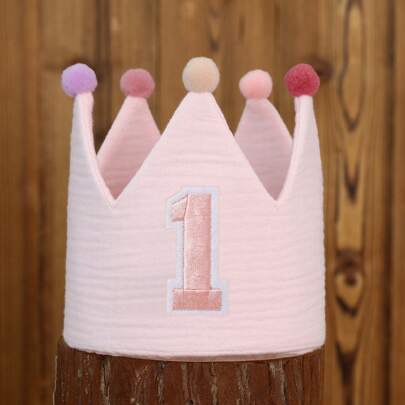 1pc Light Pink Birthday Crown, Birthday Felt Hat, Birthday Sheer Crown Hat, Birthday/Party Decoration/Supplies/Gift, Birthday Party Photo Prop,Christmas