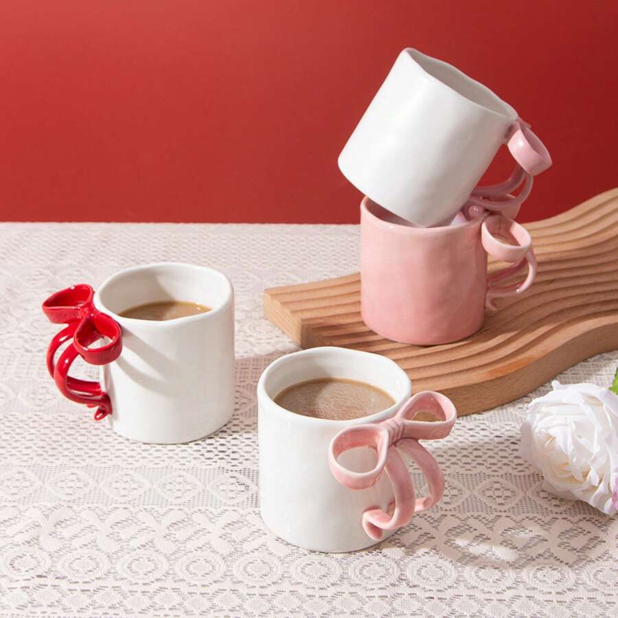 Ceramic Bowknot Mug Creative Gift Cup For Milk Tea, Coffee And Breakfast, Highly Attractive Cup For Home And Office Use - Multicolor - View 1