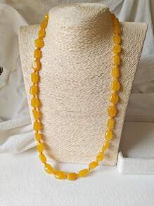 Natural Baltic Amber Baroque Necklace Vintage Style With Mellite Asymmetrical Gemstone Of Therapy Fossilize Resin Calm And Peace Fashion Accessorize Fine Gift For Her Anniversary Birthday Mother's Day Presents