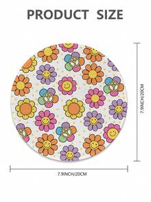 Bohemian Style Daisy Floral Mouse Pad - Soft, Smooth,  - Office Desk Essential - Simple Yet Perfect. - Multicolor - View 3