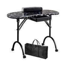 Mesa Manicure Portátil Uñas Salón Belleza Profesional - Negro - Ver 1