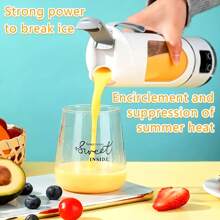 7.4V Portable USB Charging Mini Blender And Juicer - 3 Modes, Digital Display, 12 Blades, Easy To Clean, Perfect For Travel And On-The-Go Fresh Juice Extraction,Vegetable,Fruit ,,Food,,Kitchen,Kitchen Items,Kitchen Tools,Kitchen Things. - White Green Purple - View 7