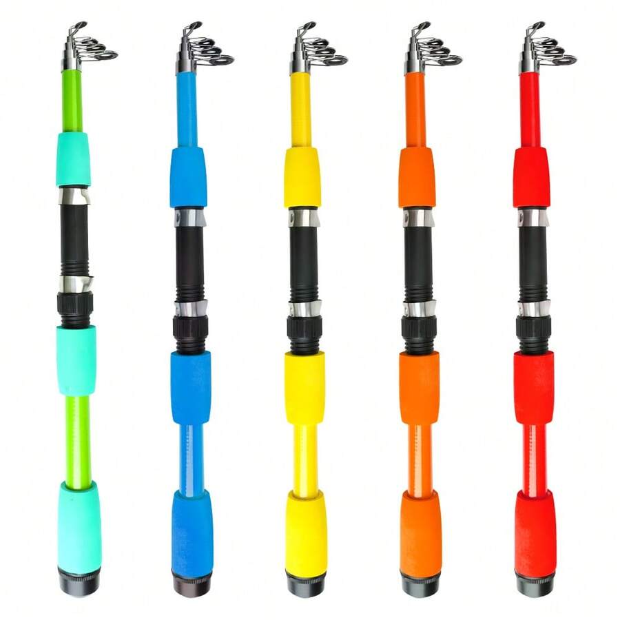 Vara de Pesca de Fibra de Vidro FTK Barata 1.8M/5.9FT, Vara Telescópica de Esportes ao Ar Livre - Azul - Visão 1