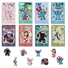 8入組官方授權Stitch食品包裝貼紙，防水表情拼圖貼紙Jumba Jookiba代理Pleakley Gantu船長膠帶箱自行車杠 - 彩色 - 查看 3