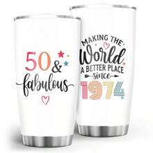 1PC 20OZ Cốc thủy tinh Quà tặng sinh nhật lần thứ 50 cho cô ấy, Quà tặng sinh nhật lần thứ 50 cho phụ nữ Quà tặng sinh nhật năm 1974 cho phụ nữ Cốc thủy tinh cách nhiệt bằng thép không gỉ 20oz Quà tặng 50 năm cho phụ nữ Bà Mẹ Vợ Con gái Bạn bè Quay lại trường - Nhiều màu - Xem 16