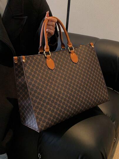 Modern tryckt multifunktionell rese- och shoppingväska, extra stor vintagehandväska, vintagehandväska och axelväska, modeväska/plånbok för dam, ryggsäck, skolväska, perfekt för skolstart, handväska för kvinnor, axelväska i vintagestil