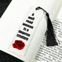 励志书籍名言书签礼物女士亚克力书签适合女孩女儿爱书人姐妹书虫生日圣诞袜礼物送给女性朋友姐妹礼物 - 透明 - 查看 7