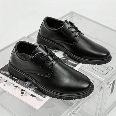 Zapatos de vestir negros para todas las estaciones - Zapatos formales y casuales de estilo coreano para hombres, zapatos de boda o de ocio de estilo británico