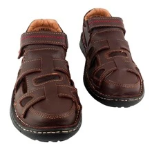 Huaraches Para Hombres Sandalias De 100% Piel Cómodas Para La Playa O Descansos De Broche 220-c - Café integral - Ver 4