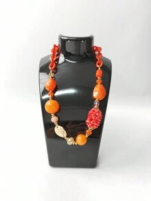 1pc Thick Necklace Jewelry Display Stand, Portrait Neck Jewelry Storage Rack, Earring Storage Shelf - Multicolor - View 6